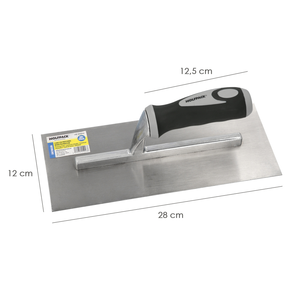 Llana Profesional Mango Polipropileno Lisa 280x120 mm. MEDIDAS